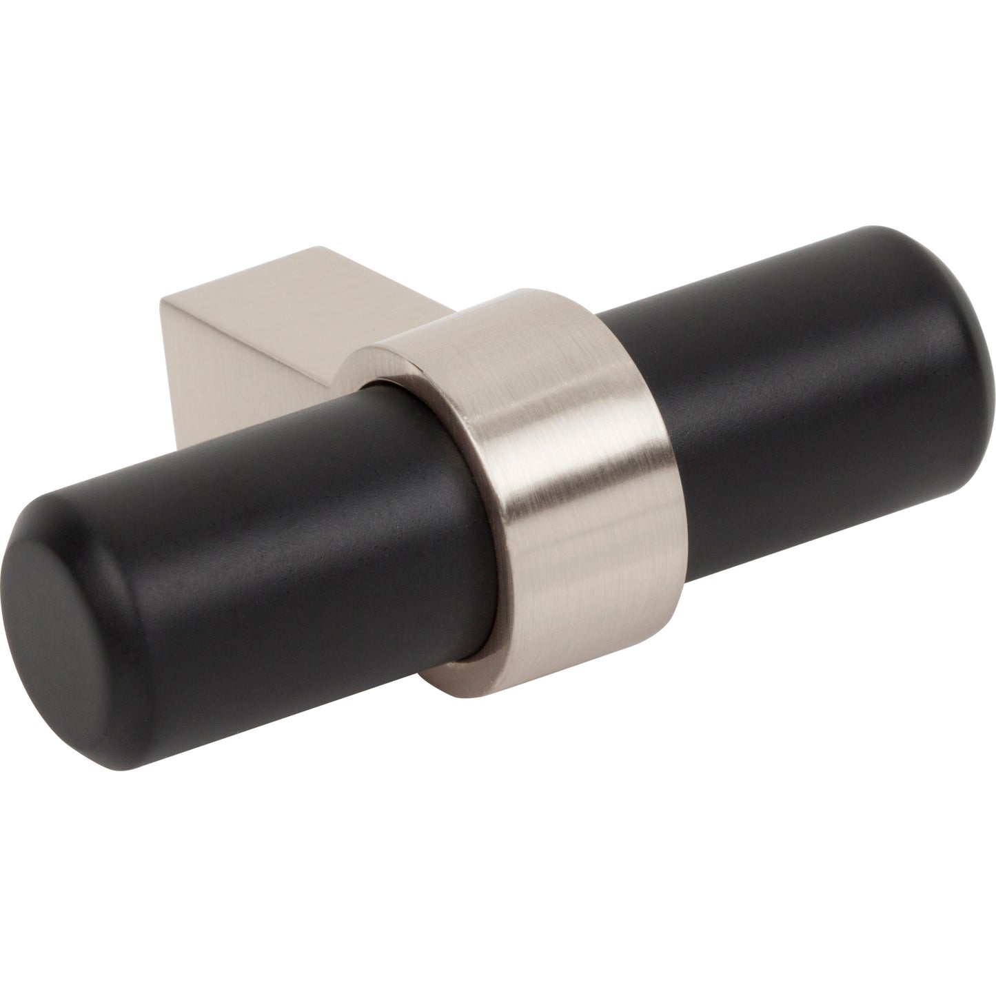 JEFFREY ALEXANDER 51MBSN Key Grande 2" Length Bar Knob - Matte Black w/Satin Nickel