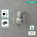 HANSGROHE 15707001 Ecostat E Thermostatic Trim with Volume Control - Chrome