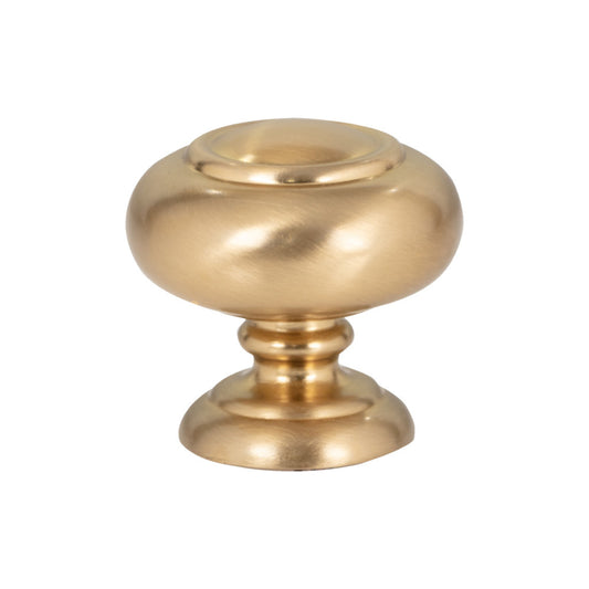 ATLAS A610-WB Victoria 1 1/4" Length Mushroom Knob - Warm Brass