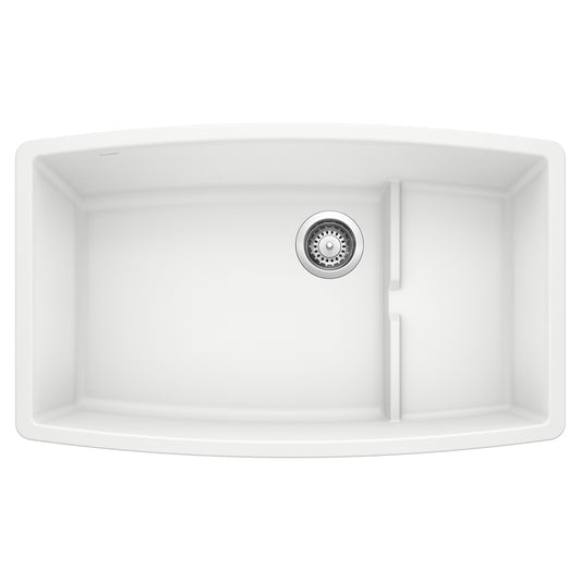 BLANCO 440066 Performa Performa Cascade SILGRANIT 32" Single Bowl Undermount Kitchen Sink with Colander - White in White