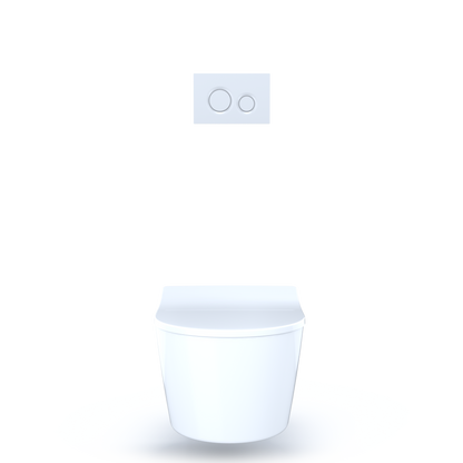 TOTO CWT447247CMFG#WH Rp Wall-Hung D-Shape Toilet And Duofit In-Wall 1.28 And 0.9 Gpf Dual-Flush Tank System With Copper Supply - White Matte