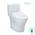 TOTO MW6464736CEMFGN#01 Washlet+ Aquia Iv One-Piece Elongated Dual Flush 1.28 And 0.9 Gpf Toilet With S7A Contemporary Electric Bidet Seat - Cotton White