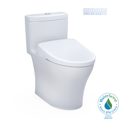 TOTO MW6464726CEMFGN#01 Washlet+ Aquia Iv One-Piece Elongated Dual Flush 1.28 And 0.9 Gpf Toilet With S7 Contemporary Electric Bidet Seat - Cotton White