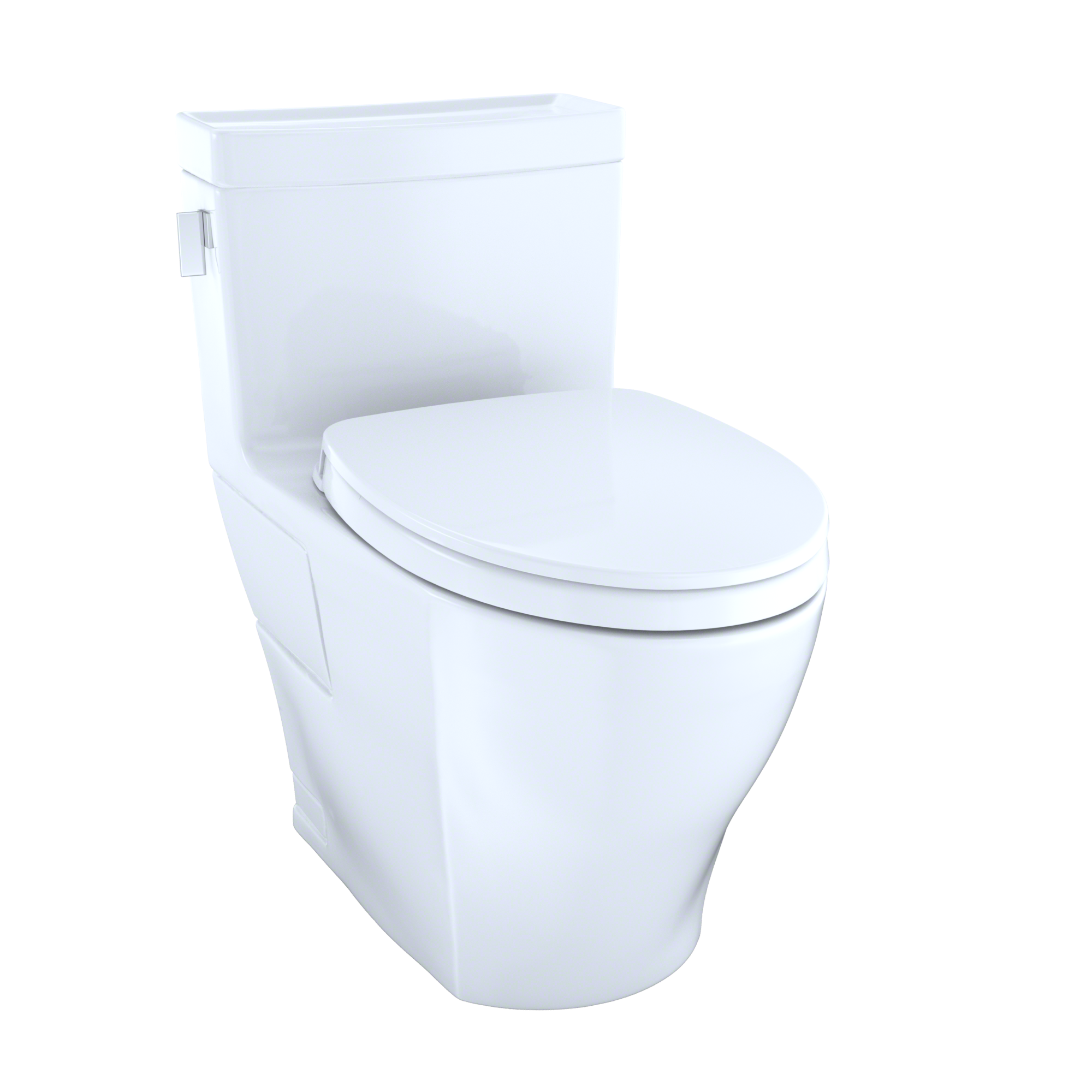 TOTO MS624124CEFG#01 Legato Washlet+ One-Piece Elongated 1.28 Gpf Universal Height Skirted Toilet With Cefiontect - Cotton White