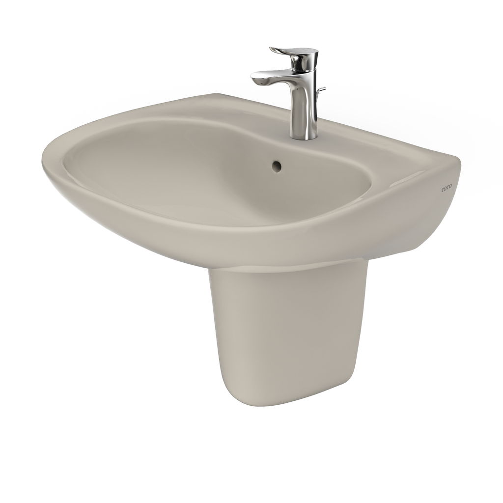 TOTO LHT242G#03 Prominence Oval Wall-Mount Bathroom Sink With Cefiontect And Shroud For Single Hole Faucets - Bone