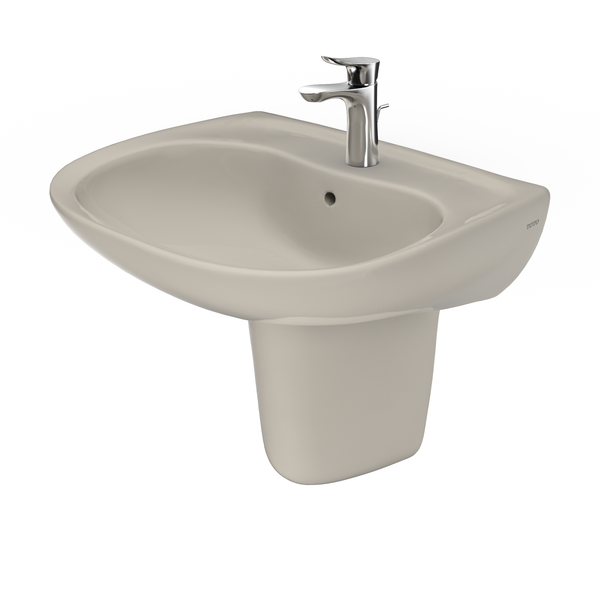 TOTO LHT242G#03 Prominence Oval Wall-Mount Bathroom Sink With Cefiontect And Shroud For Single Hole Faucets - Bone