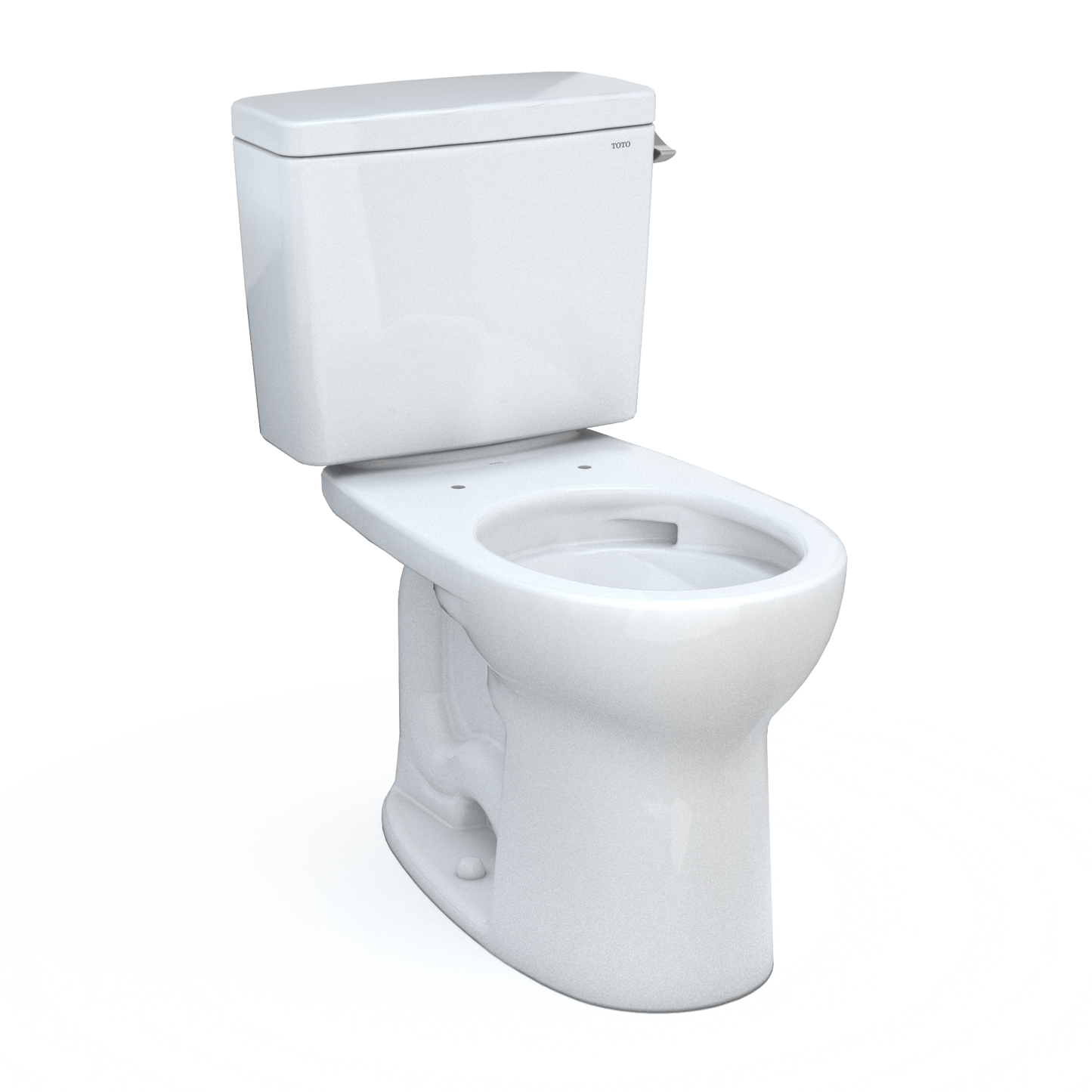 TOTO CST775CEFRG#01 Drake Two-Piece Round 1.28 GPF Universal Height TORNADO FLUSH Toilet with CEFIONTECT , Cotton White