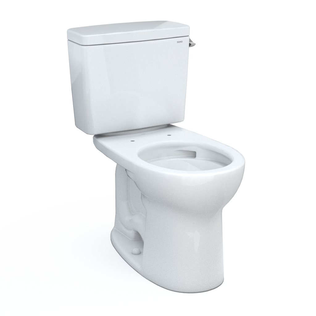 TOTO CST775CEFRG#01 Drake Two-Piece Round 1.28 Gpf Universal Height Tornado Flush Toilet With Cefiontect - Cotton White