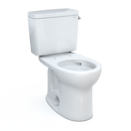 TOTO CST775CEFRG#01 Drake Two-Piece Round 1.28 Gpf Universal Height Tornado Flush Toilet With Cefiontect - Cotton White