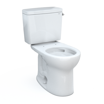TOTO CST775CEFRG#01 Drake Two-Piece Round 1.28 Gpf Universal Height Tornado Flush Toilet With Cefiontect - Cotton White
