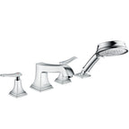 HANSGROHE 31441001 Metropol Classic 4-Hole Roman Tub Set Trim with Lever Handles and 1.8 GPM Handshower - Chrome