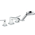 HANSGROHE 31441001 Metropol Classic 4-Hole Roman Tub Set Trim with Lever Handles and 1.8 GPM Handshower - Chrome