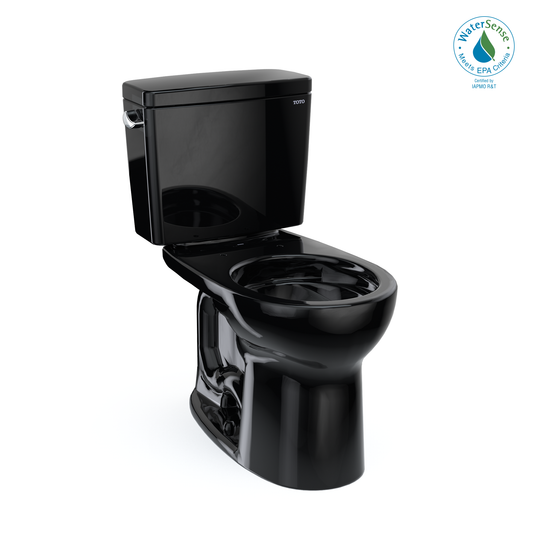 TOTO CST775CEF#51 Drake Two-Piece Round 1.28 Gpf Universal Height Tornado Flush Toilet With Cefiontect - Ebony