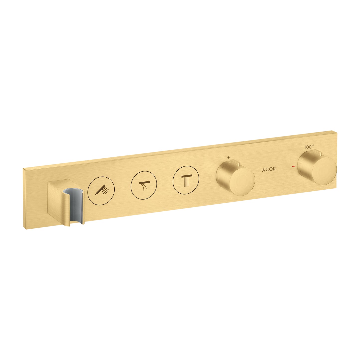 AXOR ShowerSolutions Thermostatic Module Trim Select for 2 Functions in Brushed Gold Optic