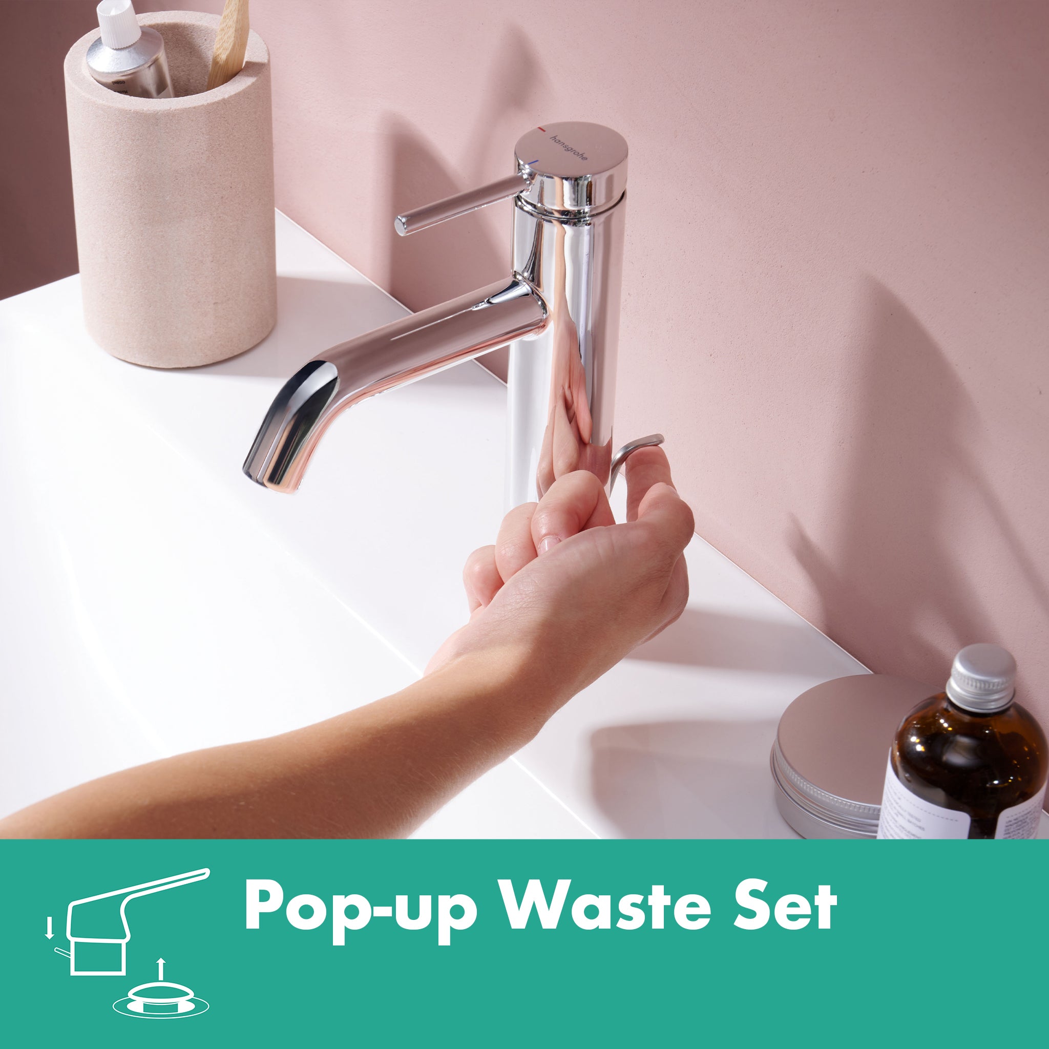 HANSGROHE 73314001 Tecturis S Single-Hole Faucet 110 with Pop-Up Drain, 1.2 GPM - Chrome
