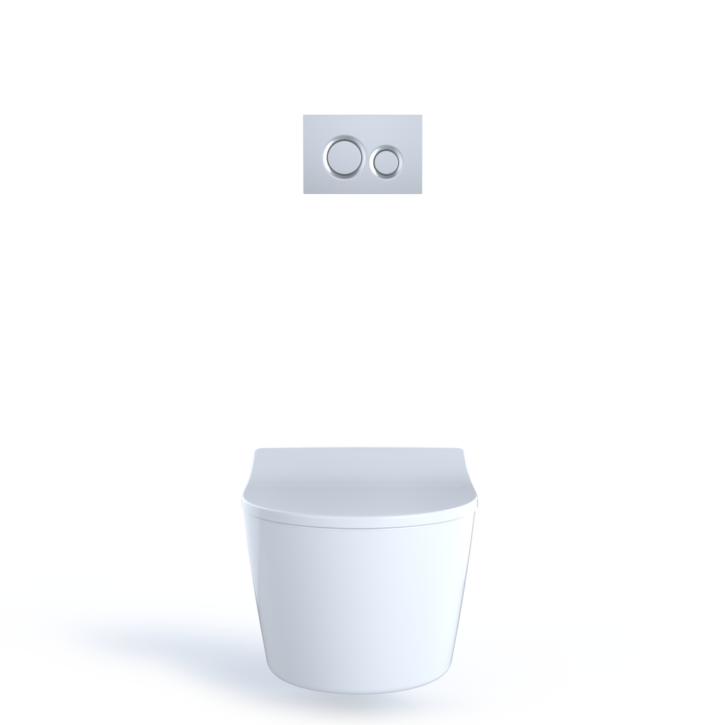 TOTO CWT447247CMFG#MS Rp Wall-Hung D-Shape Toilet And Duofit In-Wall 1.28 And 0.9 Gpf Dual-Flush Tank System With Copper Supply - Matte Silver