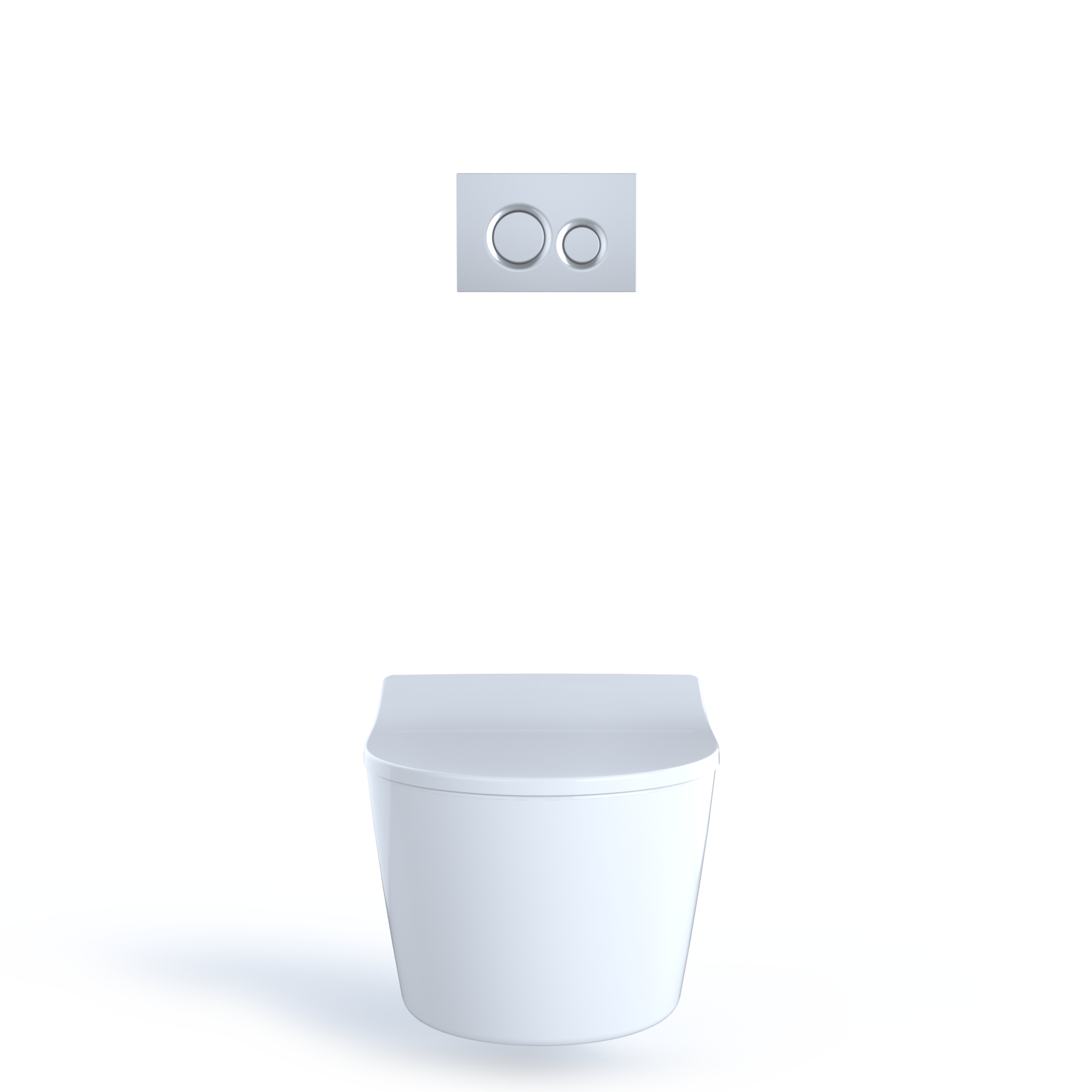 TOTO CWT447247CMFG#MS Rp Wall-Hung D-Shape Toilet And Duofit In-Wall 1.28 And 0.9 Gpf Dual-Flush Tank System With Copper Supply - Matte Silver