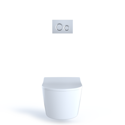 TOTO CWT447247CMFG#MS Rp Wall-Hung D-Shape Toilet And Duofit In-Wall 1.28 And 0.9 Gpf Dual-Flush Tank System With Copper Supply - Matte Silver