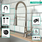 HANSGROHE 04792830 Joleena Semi-Pro Kitchen Faucet, 2-Spray, 1.75 GPM - Polished Nickel
