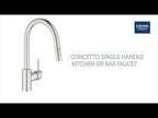 GROHE 31518000 Concetto Single-Handle Pull Down Dual Spray Bar Faucet 5.7 L/min (1.5 gpm) - Chrome