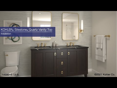 KOHLER K-28246-EST Silestone 25" Quartz Vanity Top With Rectangular Cutout - Eternal Statuario