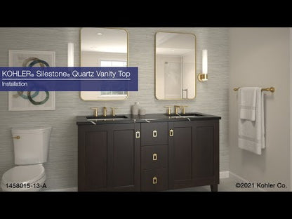 KOHLER K-28251-EMQ Silestone 37" quartz vanity top with oval cutout - Eternal Marquina