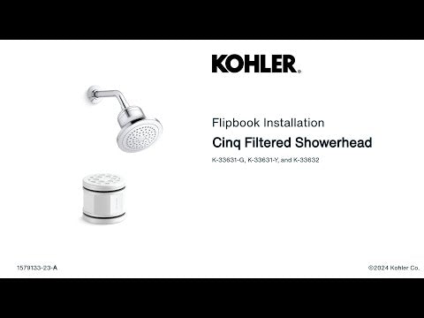 KOHLER K-33631-Y-2MB Cinq Round Single-Function Filtered Showerhead, 2.5 Gpm - Vibrant Brushed Moderne Brass