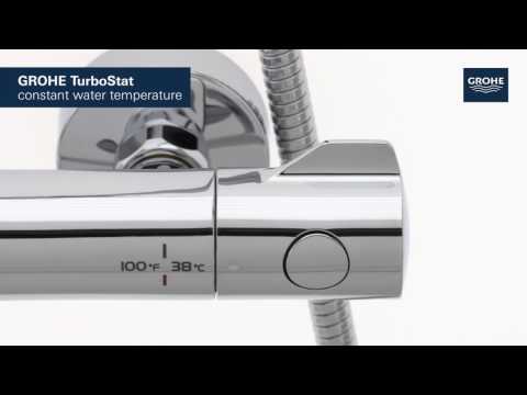 GROHE 26421000 Tempesta Thermostatic Shower System, - Chrome