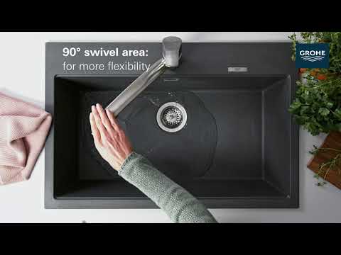 GROHE 30306DC1 Eurosmart Single-Handle Dual Spray Pull-Out Kitchen Faucet 1.75 gpm - Supersteel