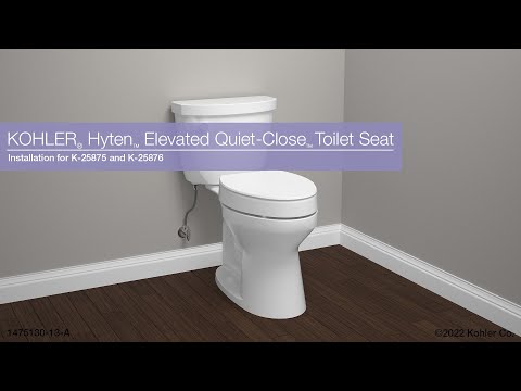 KOHLER K-25875-7 Hyten Elevated Quiet-Close Elongated Toilet Seat - Black Black