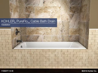 KOHLER K-T37393-BN PureFlo Traditional rotary-turn bath drain trim - Vibrant Brushed Nickel