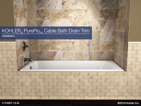 KOHLER K-T37396-2MB Pureflo Traditional Push-Button Bath Drain Trim - Vibrant Brushed Moderne Brass