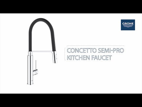 GROHE 31492GN0 Concetto Single-Handle Semi-Pro Dual Spray Kitchen Faucet 1.75 GPM - Brushed Cool Sunrise