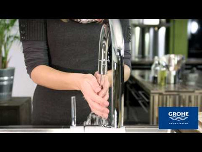 GROHE 31359DC2 Minta Single-Handle Pull Down Kitchen Faucet Dual Spray 1.75 GPM with Touch Technology - Supersteel