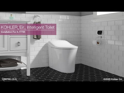 KOHLER K-77795-0SG Eir One-piece elongated smart toilet, dual-flush - White with Sunrise Gold Trim