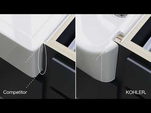 KOHLER K-24268-7 Ironridge 34" Undermount Single-Bowl Farmhouse Kitchen Sink - Black Black