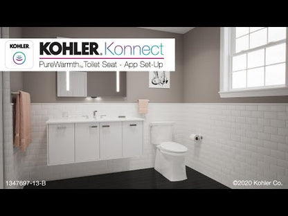 KOHLER K-10349-96 PureWarmth Heated Quiet-Close elongated toilet seat - Biscuit