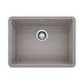 BLANCO 522413 Precis Precis SILGRANIT 24" Single Bowl Undermount Kitchen Sink - Metallic Gray in Metallic Gray