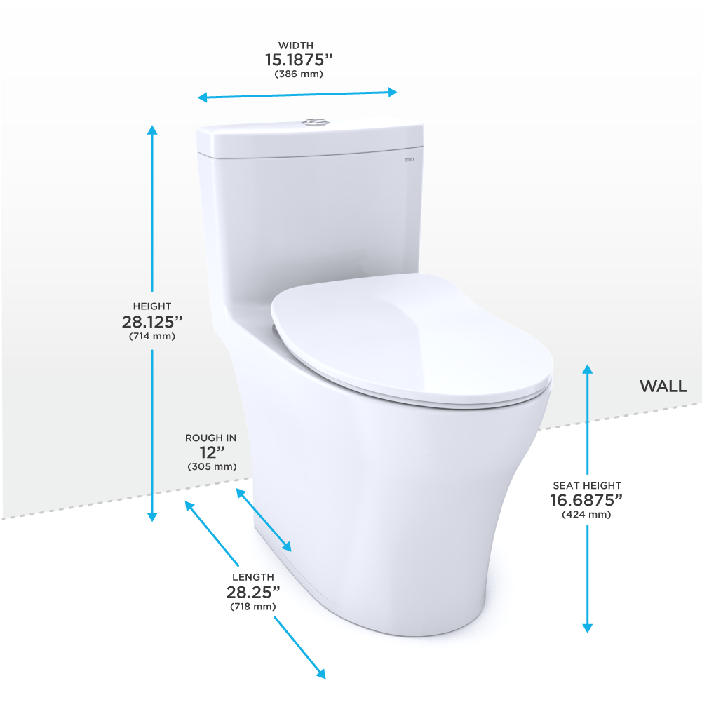 TOTO MS646234CEMFGN#01 Aquia IV One-Piece Elongated Dual Flush 1.28 and 0.9 GPF Universal Height , Cotton White