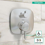 HANSGROHE 15864001 Ecostat Pressure Balance Trim Square with Diverter - Chrome