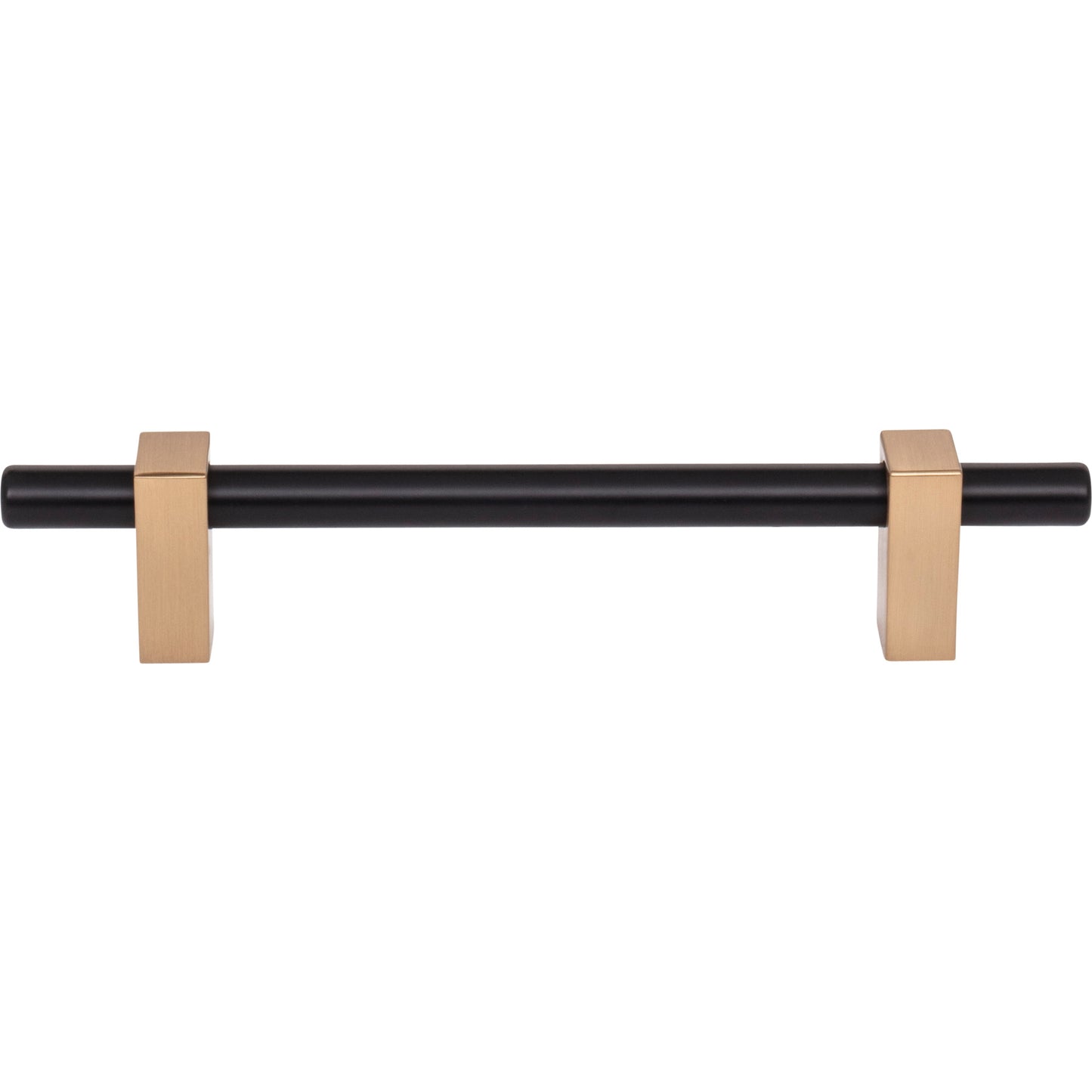 JEFFREY ALEXANDER 478-128MBSBZ Larkin 2 128 mm Center-to-Center Bar Pull - Matte Black w/Satin Bronze