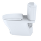 TOTO MS442124CEFG#01 Nexus Two-Piece Elongated 1.28 GPF Universal Height Toilet with CEFIONTECT and SS124 SoftClose Seat , Cotton White