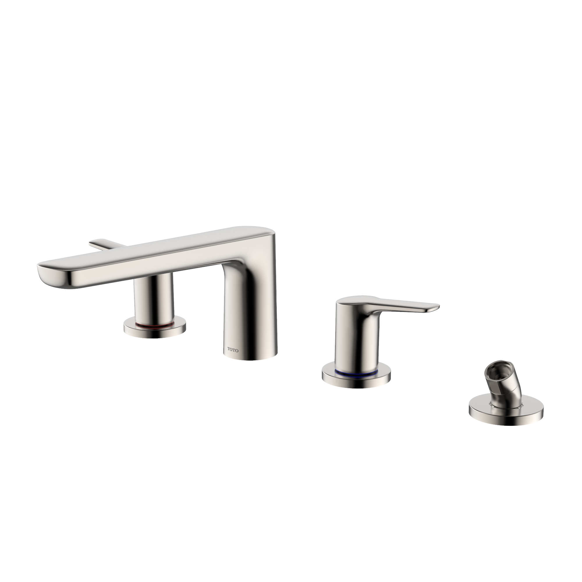 TOTO TBG03202U#PN Gs Four-Hole Deck-Mount Roman Tub Filler Trim With Handshower - Polished Nickel