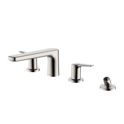 TOTO TBG03202U#PN Gs Four-Hole Deck-Mount Roman Tub Filler Trim With Handshower - Polished Nickel
