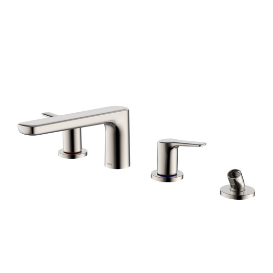 TOTO TBG03202U#PN Gs Four-Hole Deck-Mount Roman Tub Filler Trim With Handshower - Polished Nickel