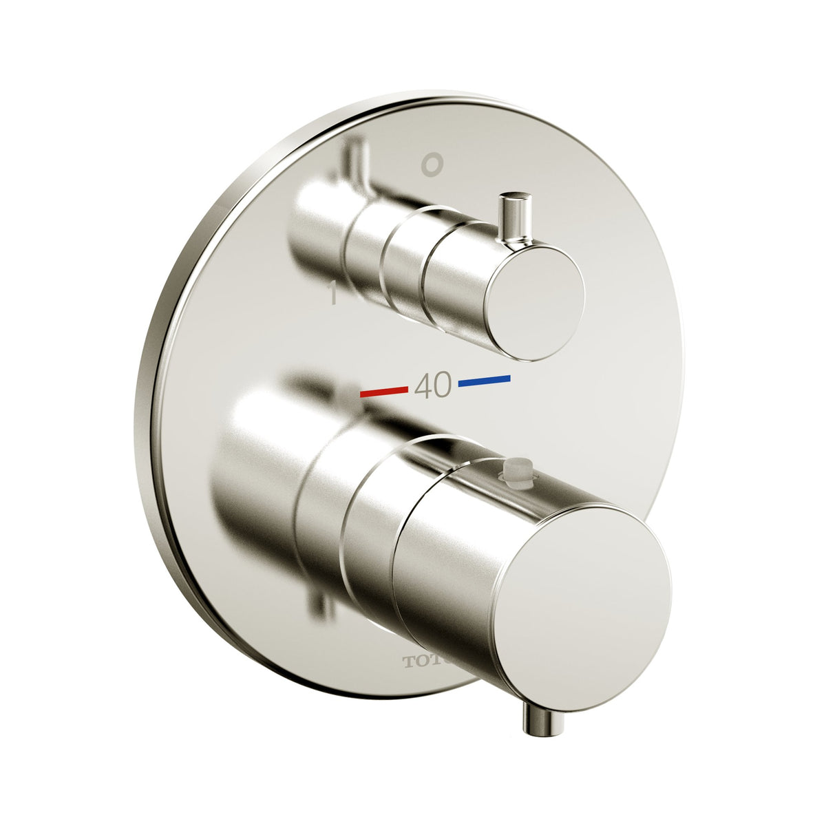 TOTO TBV01408U#BN Round Thermostatic Mixing Valve With Two-Way Diverter Shower Trim - Brushed Nickel