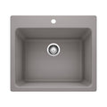 BLANCO 401924 Liven Liven SILGRANIT 25" Single Bowl Dual Mount Laundry Sink - Metallic Gray in Metallic Gray