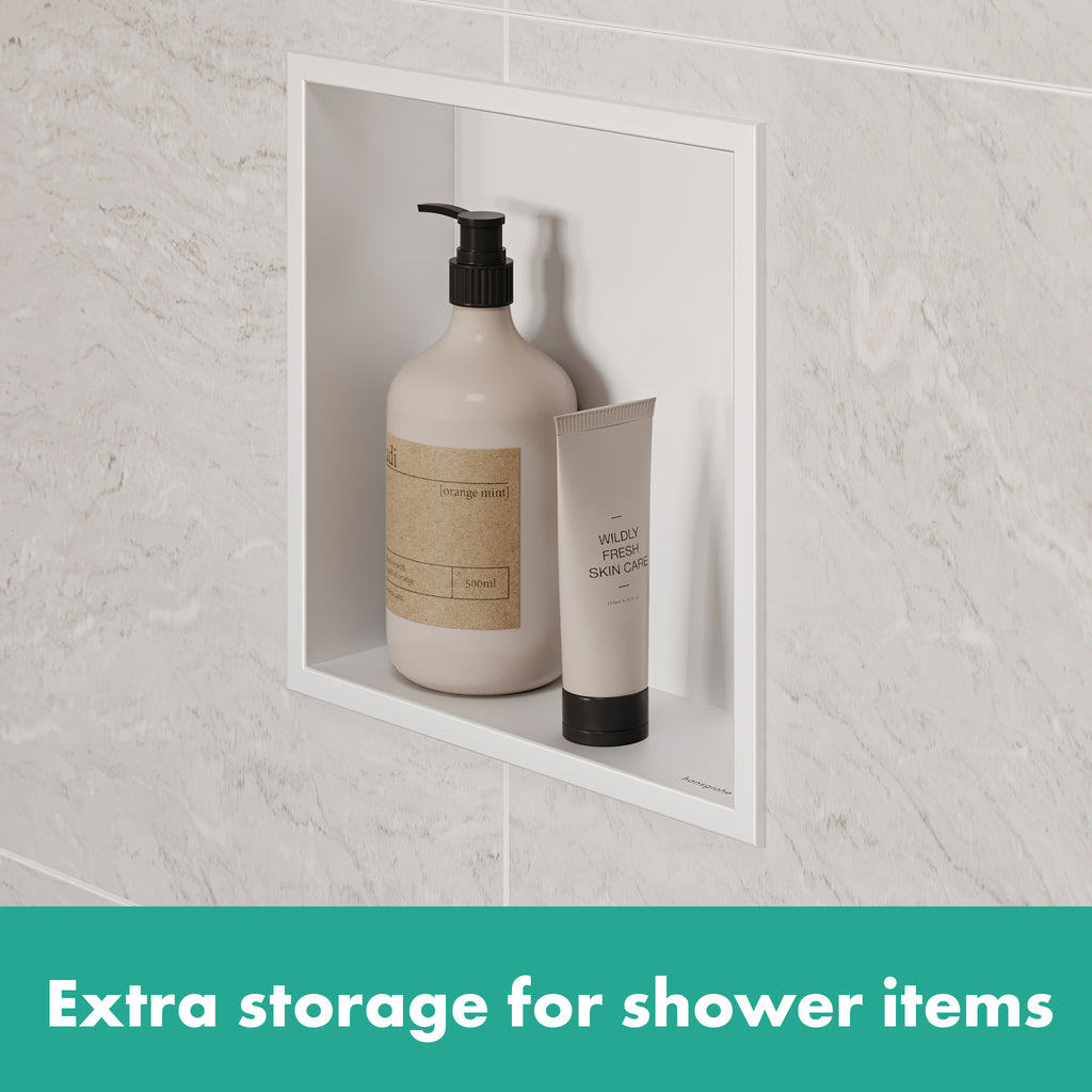 HANSGROHE 56061670 XtraStoris Original Wall Niche with Integrated Frame 12"x 12"x 4" - Matte Black