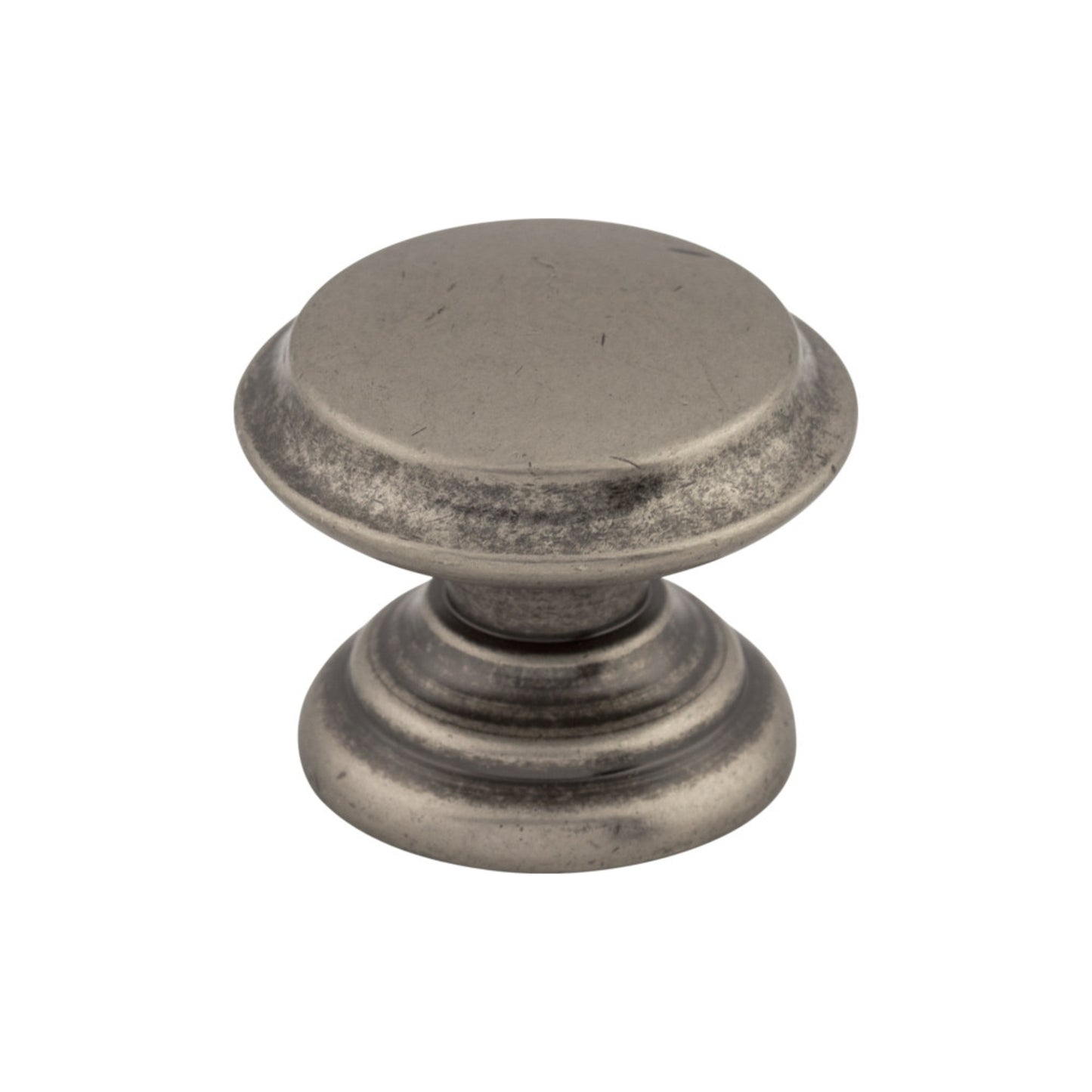 TOP KNOBS M1232 Flat Top 1 3/8" Diameter Round Knob - Pewter Antique