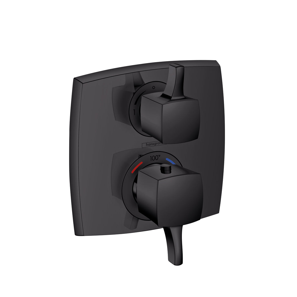 HANSGROHE 15727671 Ecostat Classic Thermostatic Trim with Volume Control, Square - Matte Black